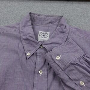 Vintage Brooks Brothers Shirt Purple Men's L Button Down Long Sleeve‎ Plaid